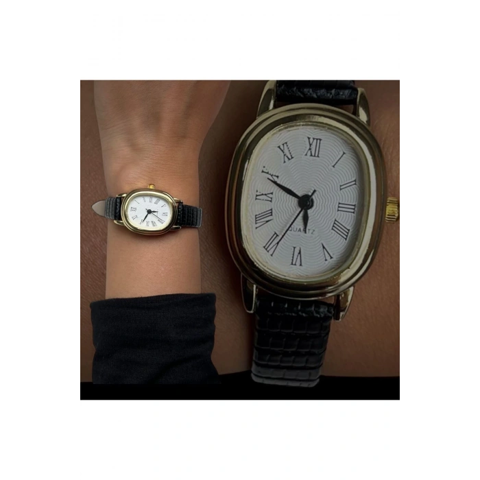 Rodium Kadın Deri Kol Saati Minimal Siyah