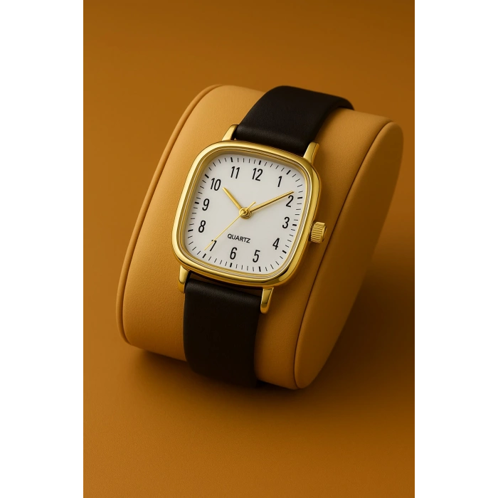 Rodium Kadın Deri Kol Saati Siyah