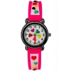Rodium Çocuk Kol Saati Kalp Desenli 12001 Fuşya