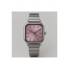 Rodium Kadın Metal Saat Gümüş Rengi Pembe Kadran