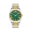 Rodium Erkek Kol Saati Metal Kişiye Özel Anahtarlıklı Çift Renk - Yeşil Kadran