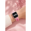 Rodium Çocuk Kol Saati Silikon Kordonlu Tavşan Emojili Led Çocuk Saati Pembe
