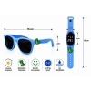 ÇOCUK KOL SAATİ LED SAAT VE GÖZLÜK SETİ MAVİ DİNOZOR EMOJİLİ