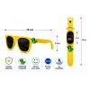 ÇOCUK KOL SAATİ LED SAAT VE GÖZLÜK SETİ SARI DİNOZOR EMOJİLİ