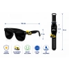 ÇOCUK KOL SAATİ LED SAAT VE GÖZLÜK SETİ SİYAH KEPÇE EMOJİLİ