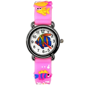 Rodium Çocuk Kol Saati Balık Desenli 12026 Pembe