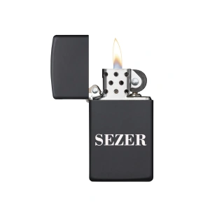 Rodium İsime Özel Benzinli Çakmak Gri