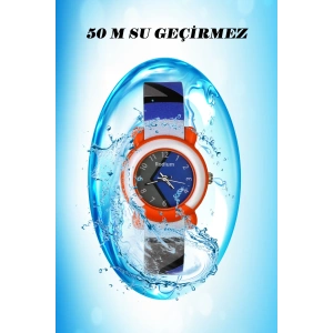 Rodium Çocuk Kol Saati Su Geçirmez Analaog Turuncu-Gri-Mavi (2216)