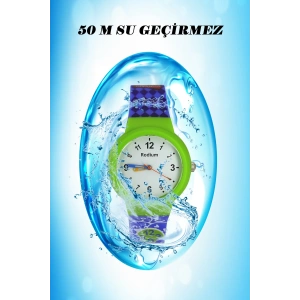 Rodium Çocuk Kol Saati Su Geçirmez Analaog Yeşil-Lacivert (2220)