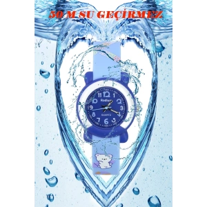 Rodium Çocuk Kol Saati Su Geçirmez Analaog Mavi (2217)