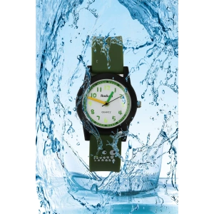 Rodium Çocuk Kol Saati Su Geçirmez Analaog Yeşil-Siyah (2210) (Yeşil Siyah)