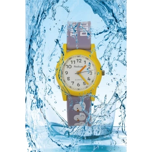 Rodium Çocuk Kol Saati Su Geçirmez Analaog Gri-Sarı (2208)