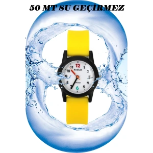 Rodium Çocuk Kol Saati Su Geçirmez Analaog Sarı-Siyah (2213)