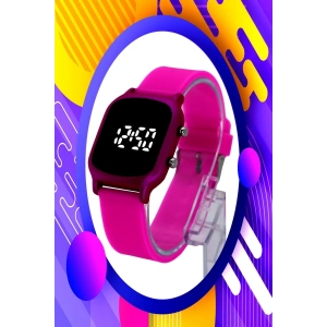 Rodium Çocuk Kol Saati Silikon Kordonlu Led Kol Saati Fuşya (9 Yaş Ve Üzeri) (1859)