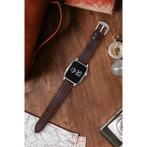 Rodium Led Saat Kayış Kordon Kasa Gümüş (Unisex)