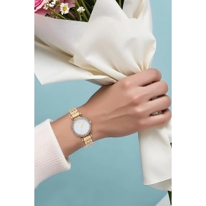 Rodium Kadın Metal Kol Saati Altın