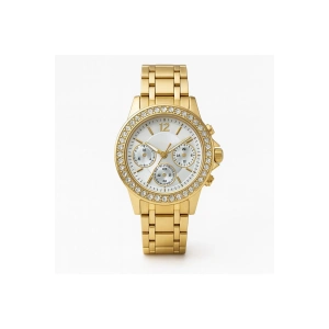 Rodium Kadın Metal Saat Taşlı Gümüş