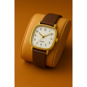 Rodium Kadın Deri Kol Saati Kahverengi