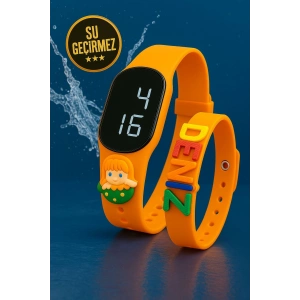 Rodium Dokunmatik Led Çocuk Kol Saati & Bileklik İkili Set Turuncu Deniz Kızı (AKILLI SAAT DEĞİLDİR)