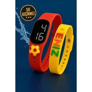 Rodium Dokunmatik Led Çocuk Kol Saati & Bileklik İkili Set Sarı Kırmızı Taraftar (AKILLI SAAT DEĞİLDİR)