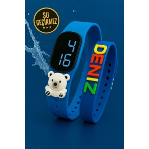 Rodium Dokunmatik Led Çocuk Kol Saati & Bileklik İkili Set Mavi Ayıcık (AKILLI SAAT DEĞİLDİR)
