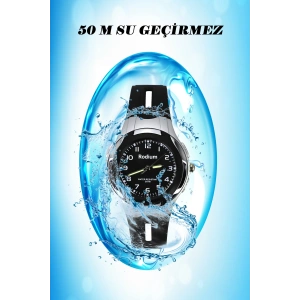 Rodium Çocuk Kol Saati Su Geçirmez Rodium Analog (8545) (SİYAH-GÜMÜŞ)