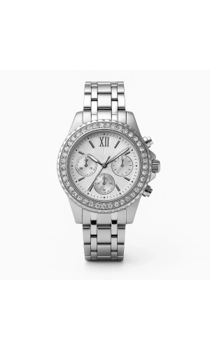 kadın metal saat taşlı