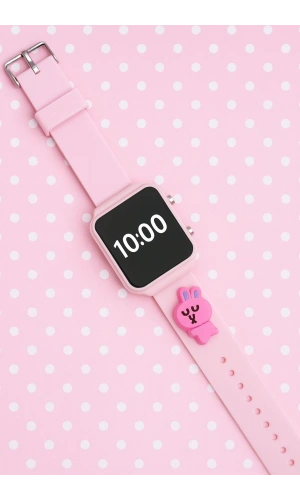 ÇOCUK KOL SAATİ SİLİKON KORDONLU TAVŞAN EMOJİLİ LED ÇOCUK SAATİ