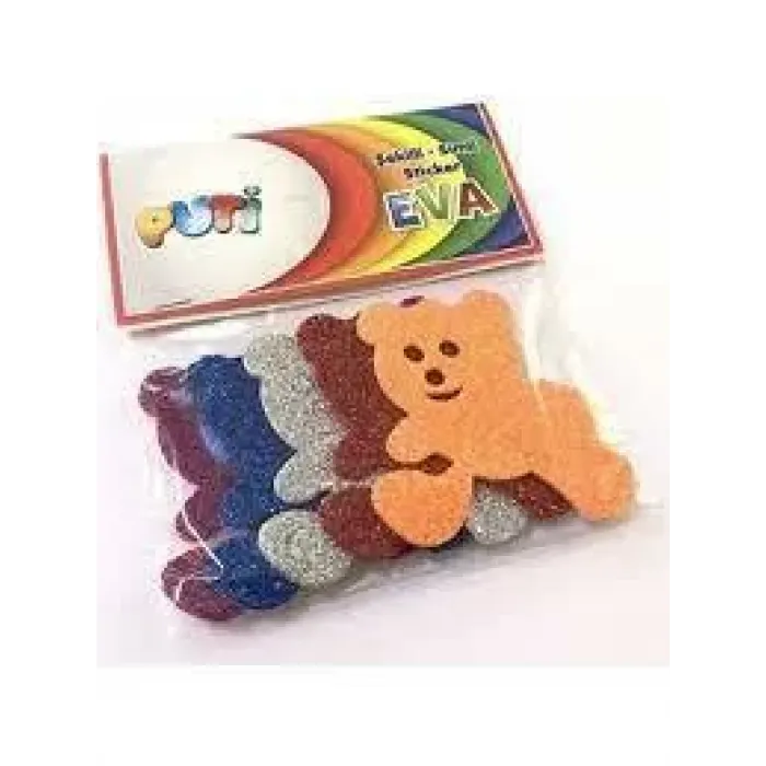 Puti Şekilli Simli Sticker Ayıcık 6 sm * 5 sm