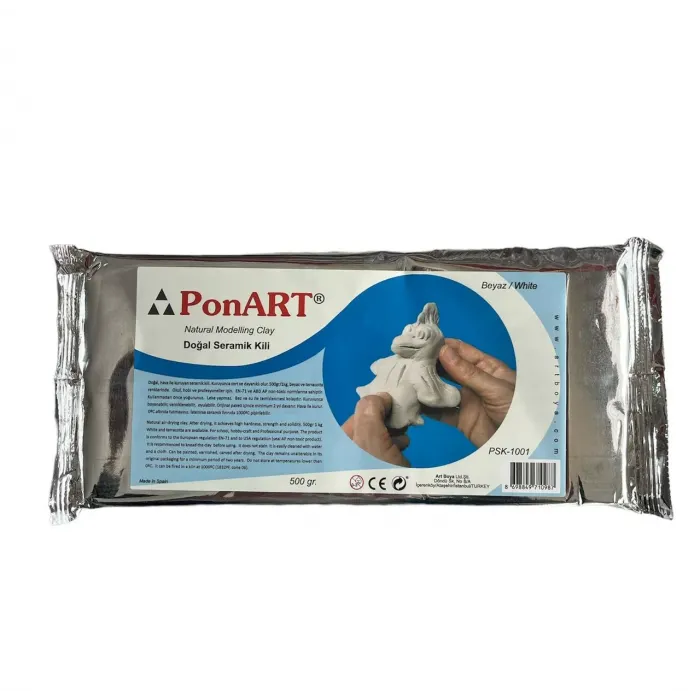 Ponart Seramik Kil 500gr Beyaz#