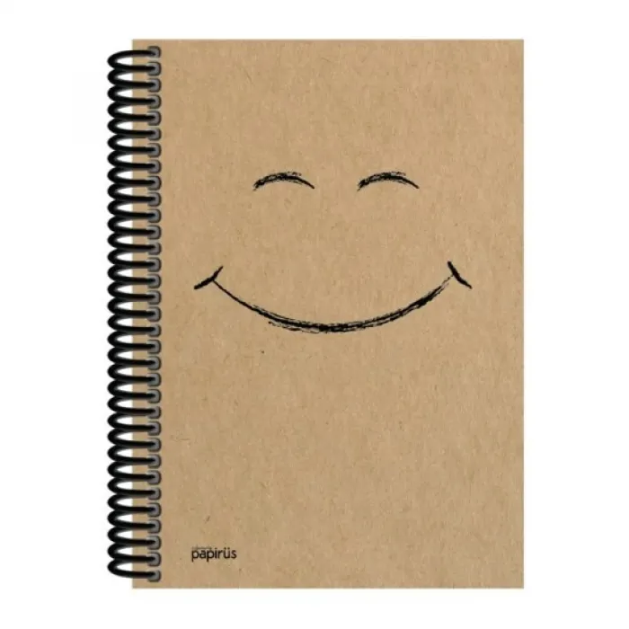 PAPİRÜS KRAFT SERT KAPAK DEFTER SPİRALLİ 16X23 100 YAP KARELİ