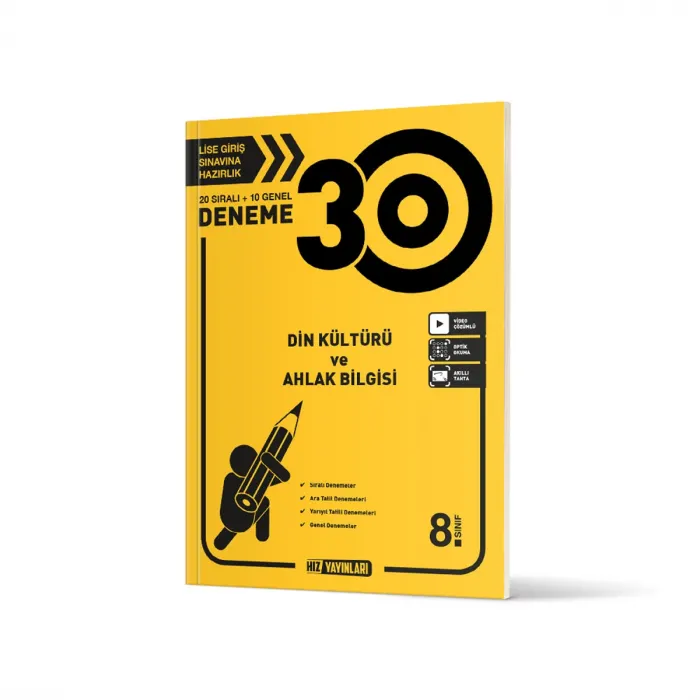 8. Sınıf Din Kültürü ve Ahlak Bilgisi 30 Deneme Hız Yayınları