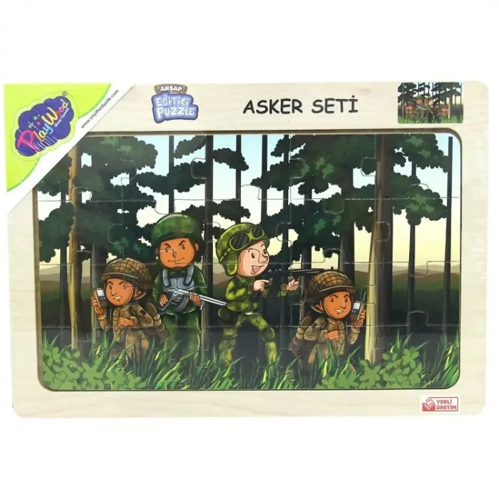 Ahsap Eğitici Puzzle Asker Seti -20 Parça