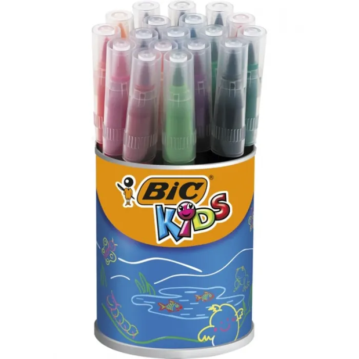 BİC VISA FIRÇA UÇLU KEÇELİ BOYA KALEMİ 18 Lİ KAVANOZ