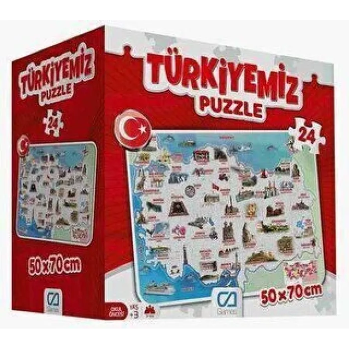 Ca Games Türkiyemiz Yer Puzzle 24 Parça 68x48cm 3+