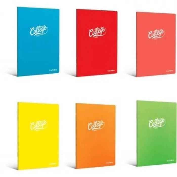 College A5 60 Yaprak Plastik Kapak Dikişli Defter Kareli