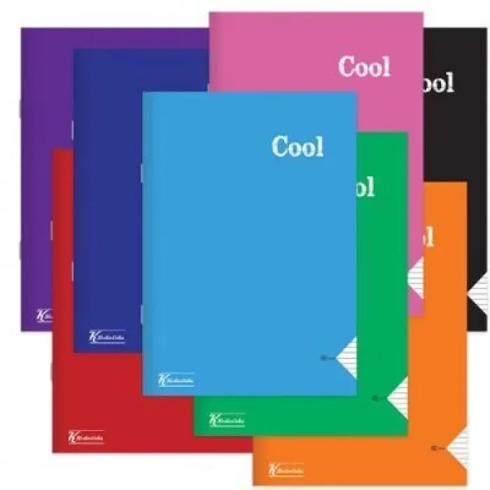 Cool Çizgili A4 40 Yaprak Plastik Kapak Dikişli Defter