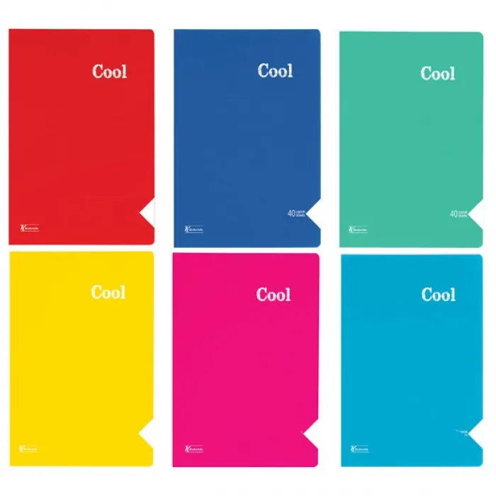 Cool Kareli A4 40 Yaprak Plastik Kapak Dikişli Defter