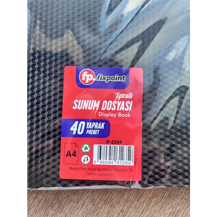 Fixpoint Spiralli Sunum Dosyası 40 Yaprak (Karışık Renk)