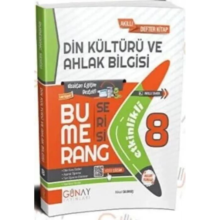 Günay Yayınları 8. Sınıf LGS Din Kültürü ve Ahlak Bilgisi Etkinlikli Bumerang Soru Bankası