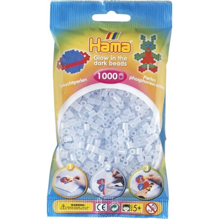 Hama Boncuk Midi 1.000’lik poşet - Karanlıkta Parlayan Mavi 207-57