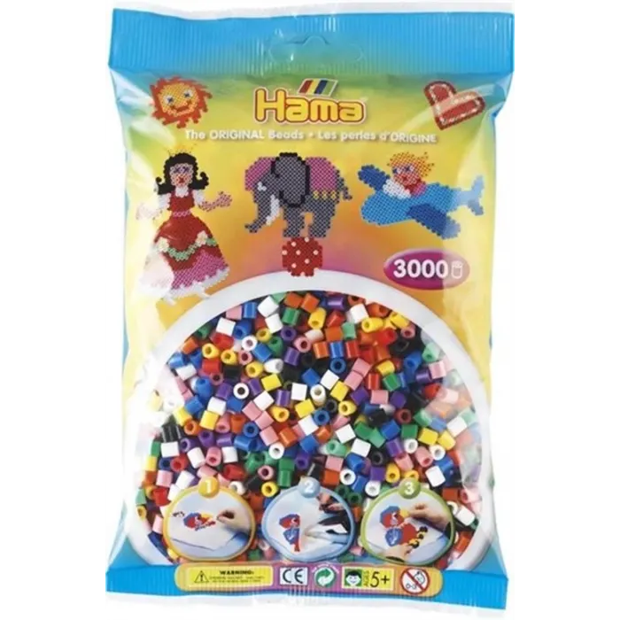 Hama Boncuk Midi 3.000lik Poşet - 10 Renk (HA201-00)