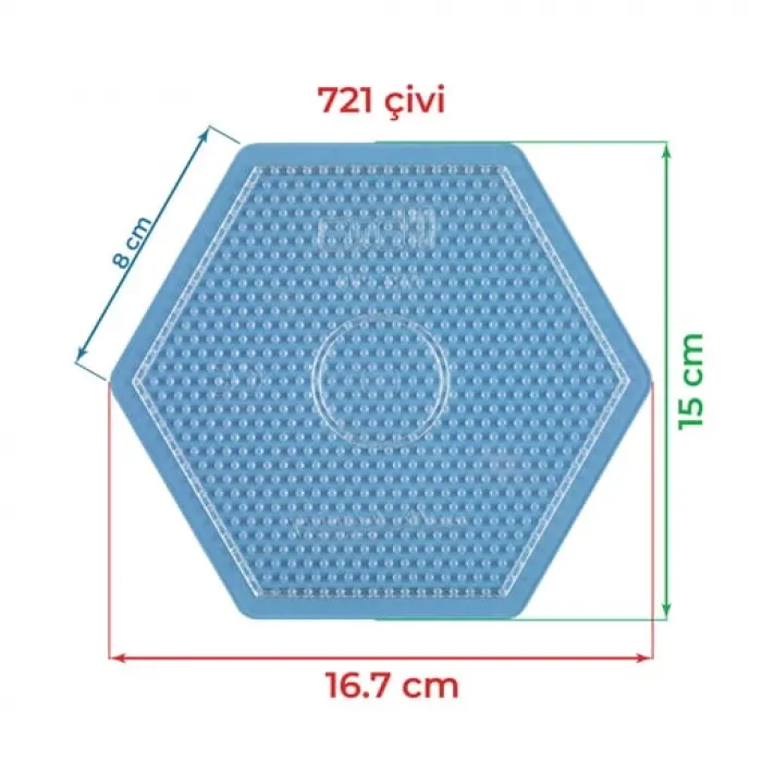Hama Boncuk Midi Tabla - Büyük Altıgen - Şeffaf (HA276-TR)