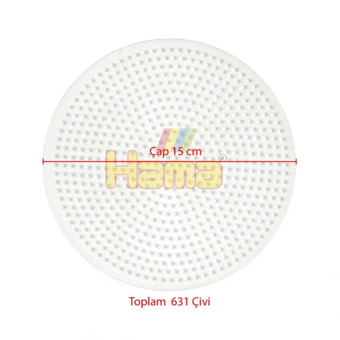 Hama Boncuk Midi Tabla -  Büyük Yuvarlak - Şeffaf (HA221-TR)