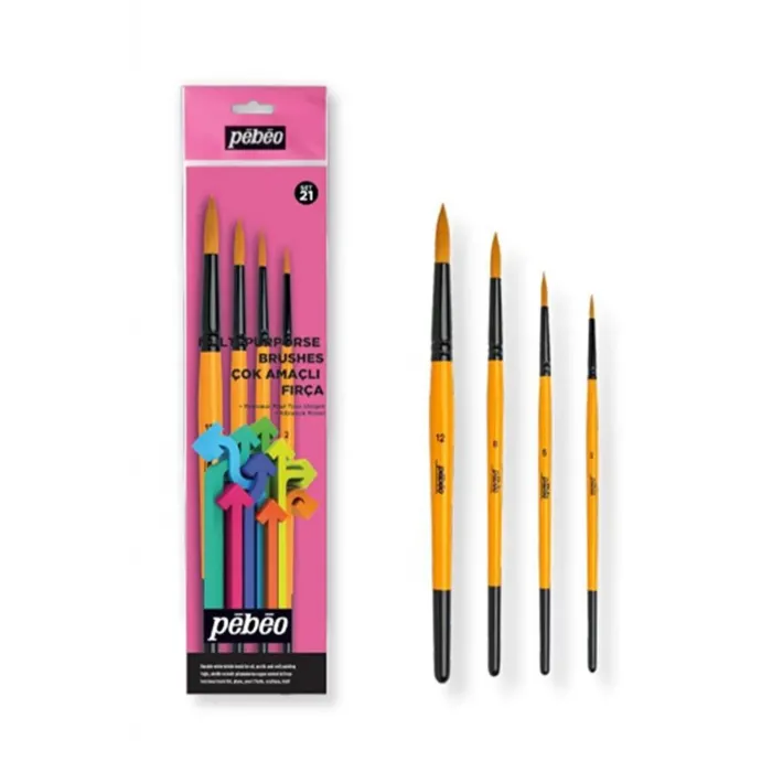 Pebeo Fırça Seti Yuvarlak No:2,5,8,12 4 Lü SET-21