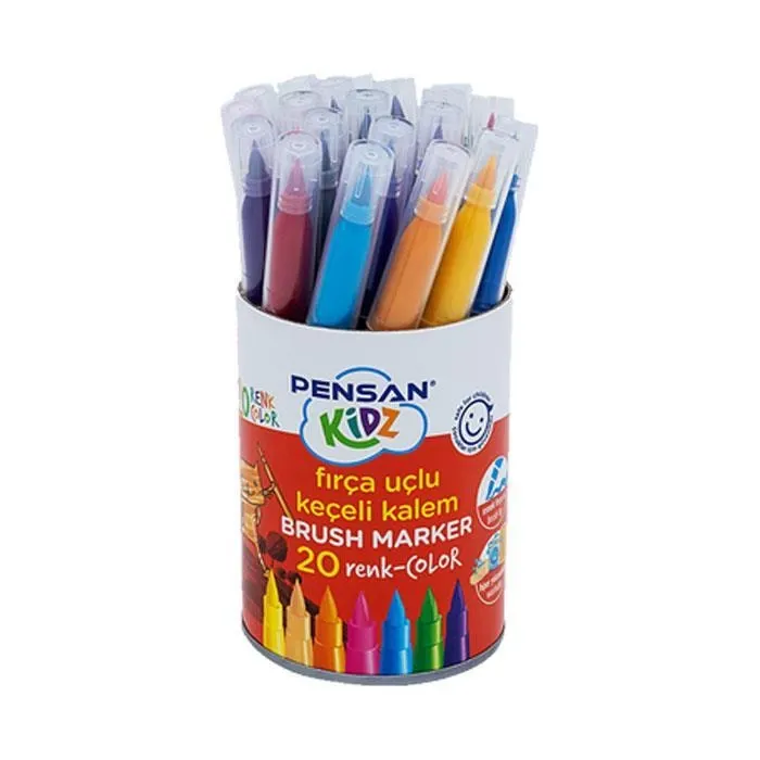 PENSAN KIDZ FIRÇA UÇLU KEÇELİ KALEM 20 RENK