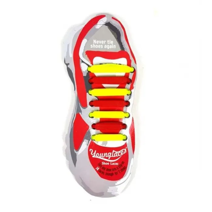 SİLİKON AYAKKABI BAĞCIĞI KIRMIZI-SARI- ARTIK AYAKKABI BAĞLAMAK YOK