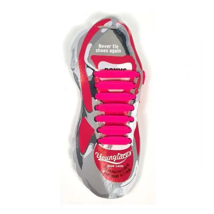 SİLİKON AYAKKABI BAĞCIĞI NEON PEMBE ARTIK AYAKKABI BAĞLAMAK YOK