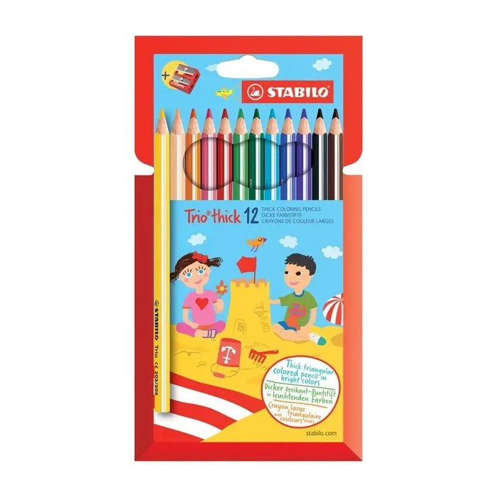 Stabilo Trio Thick 12 Renk Kuruboya+kalemtraş  Hartung