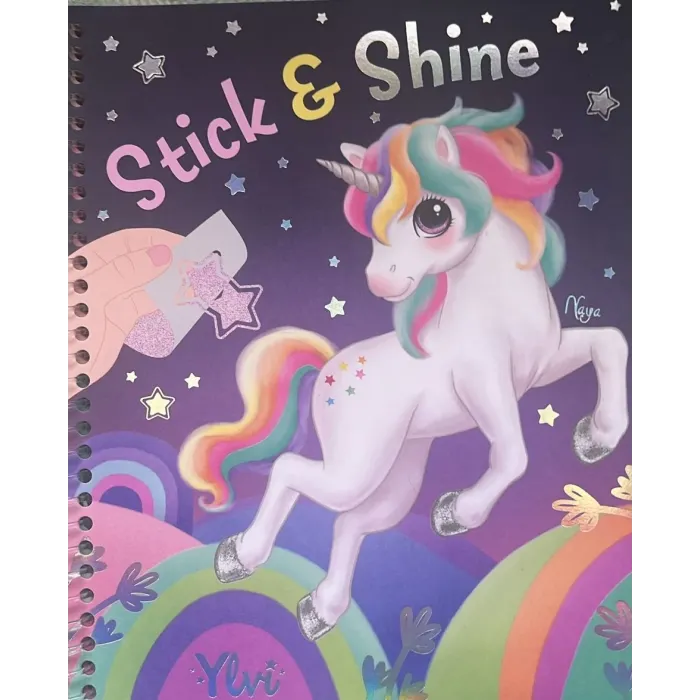 Top Model Unicorn Boyanabilir Şablonlu Stickerli Tasarım Defteri